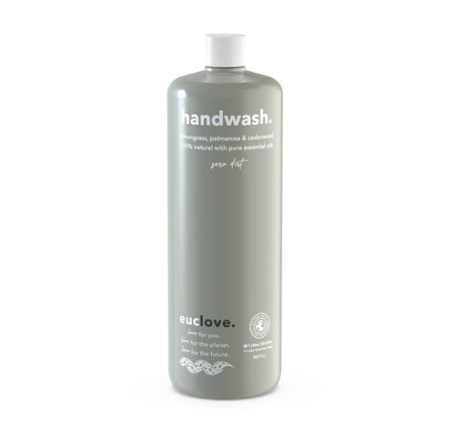 Euclove Natural Hand Wash Lemongrass & Cedarwood 1 Litre refill