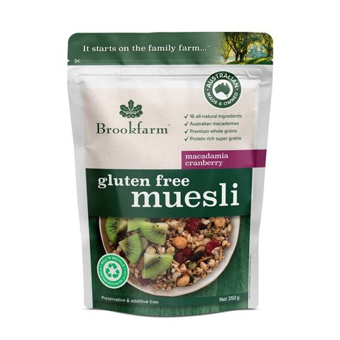 Brookfarm Gluten Free Cranberry Macadamia Muesli