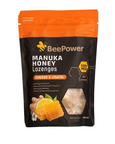 Bee Power Lozenges Ginger & Lemon 40 Pack