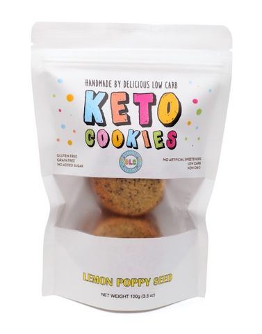 Delicious Low Carb Keto Cookies Lemon Poppy Seed 100g x 5 pack