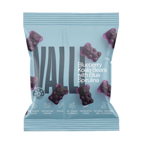 Valli Blue Spirilina Blueberry Gummy Koala Bears 50g - Box of 12