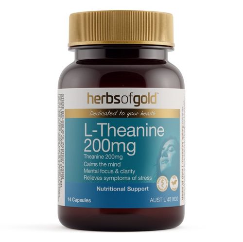 Herbs of Gold L-Theanine 200mg 14 V/Caps