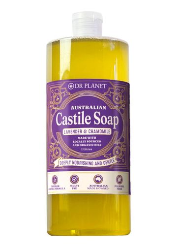 Dr Planet Organic Castile Soap Lavender & Chamomile 1L Fliptop Bottle