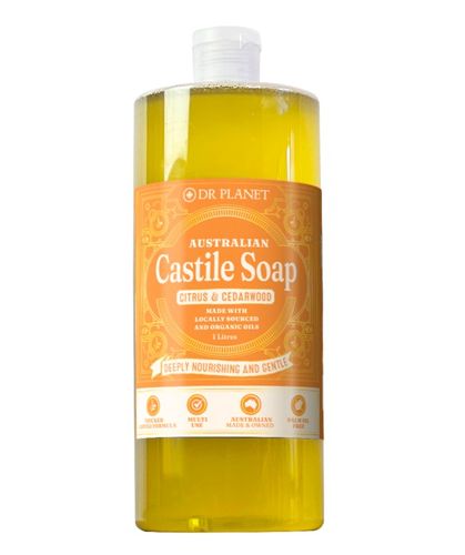 Dr Planet Castile Soap Citrus & Cedarwood 1L Fliptop Bottle