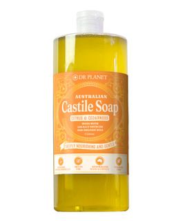 Dr Planet Castile Soap Citrus & Cedarwood 1L Fliptop Bottle