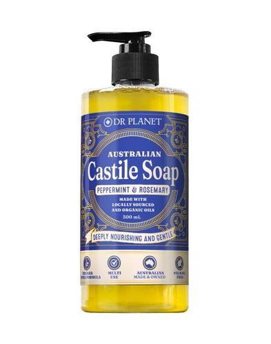 Dr Planet Organic Castile Soap Peppermint & Rosemary 500mL Pump Bottle