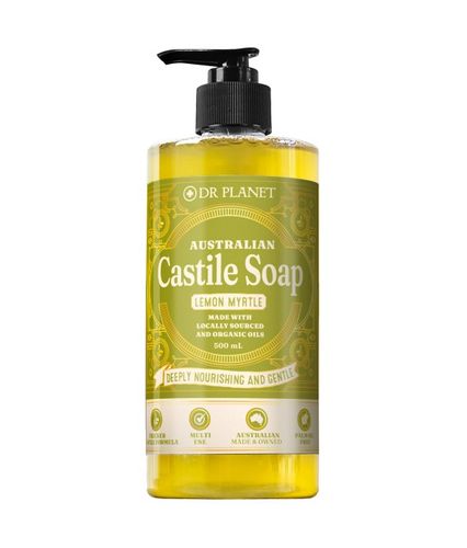 Dr Planet Castile Soap Lemon Myrtle 500mL Pump Bottle
