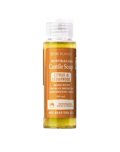 Dr Planet Castile Soap Citrus & Cedarwood 60mL Fliptop Bottle