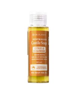 Dr Planet Castile Soap Citrus & Cedarwood 60mL Fliptop Bottle
