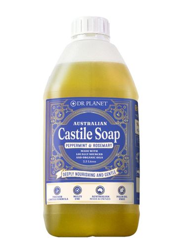 Dr Planet Organic Castile Soap Peppermint & Rosemary 2.5L Refill jerry can