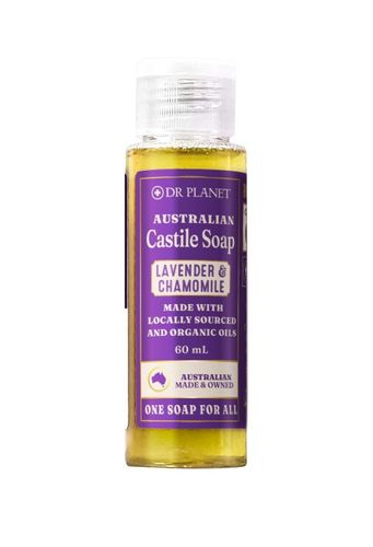Dr Planet Organic Castile Soap Lavender & Chamomile 60ml Fliptop Bottle