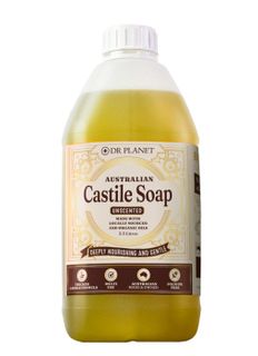 Dr Planet Organic Castile Soap Unscented 2.5L Refill jerry can