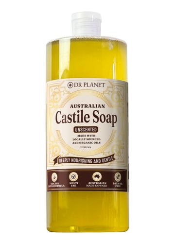 Dr Planet Organic Castile Soap Unscented 1L Fliptop Bottle