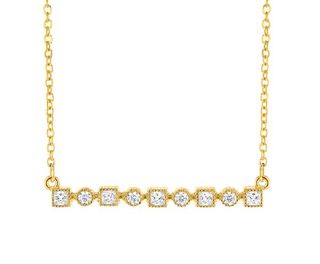 CZ SQUARE/CIRCLE ON CHAIN