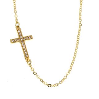 CZ SET CROSS ATTACHED TO CHAIN