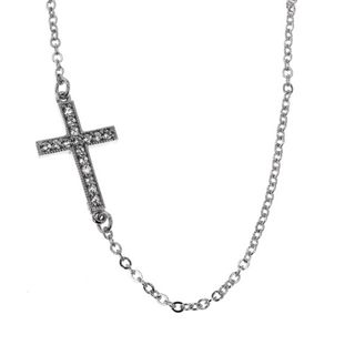 CZ SET CROSS ATTACHED TO CHAIN