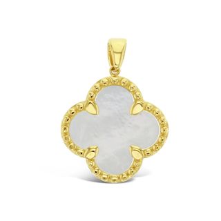 9Y MOP 4 LEAF CLOVER WITH BEAD