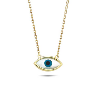 9Y CHAIN WITH MOP EVIL EYE NEC