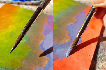 Synthetic sable-haired paint brush
