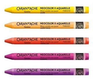  Caran d'Ache Classic Neocolor II AQUARELLE Water-Soluble  Pastels, 40 Colors