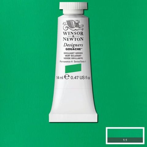 W&N D GOUACHE 14ML S1 BRILLIANT GREEN 503