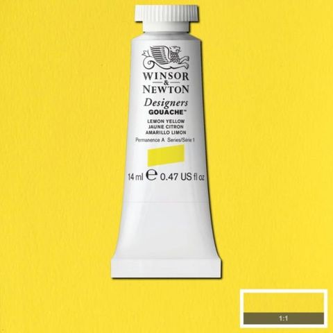 W&N D GOUACHE 14ML S1 LEMON YELLOW