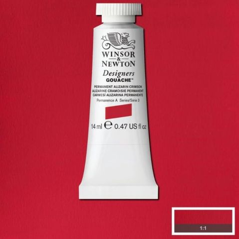 W&N D GOUACHE 14ML S3 PERMANENT ALIZARIN CRIMSON