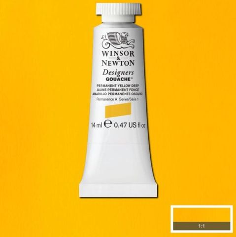 W&N D GOUACHE 14ML S1 PERMANENT YELLOW DEEP