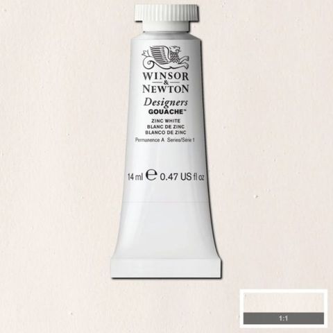 W&N D GOUACHE 14ML S1 ZINC WHITE