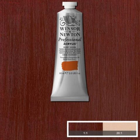 W&N PROFESSIONAL ACRYLIC 60ML S1 BURNT SIENNA
