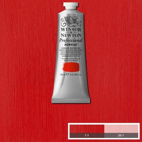 W&N ARTIST ACRYLIC 60ML S3 CADMIUM RED MEDIUM