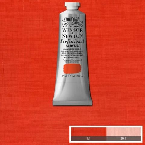 W&N ARTIST ACRYLIC 60ML S3 CADMIUM RED LIGHT