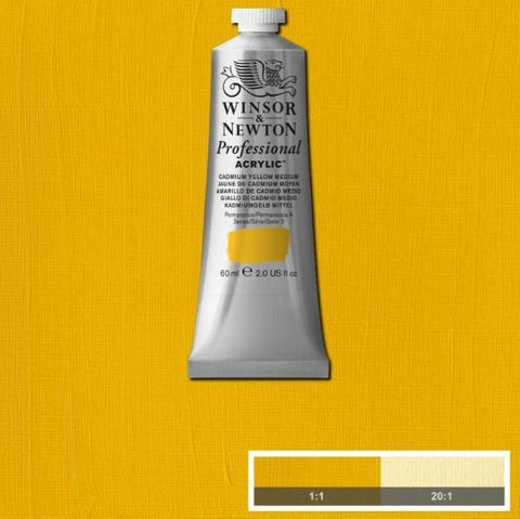 W&N ARTIST ACRYLIC 60ML S3 CADMIUM YELLOW MEDIUM