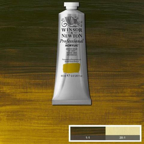 W&N ARTIST ACRYLIC 60ML S4 GREEN GOLD