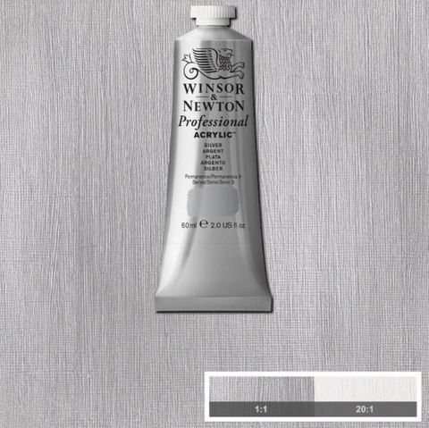 W&N ARTIST ACRYLIC 60ML S3 SILVER