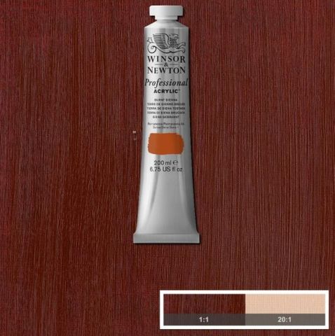 W&N ARTIST ACRYLIC 200ML S1 BURNT SIENNA