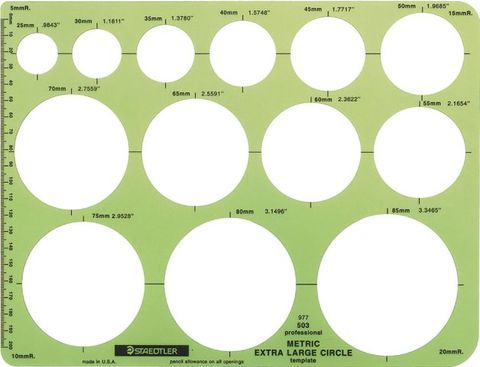 STAEDTLER DRAFTING TEMPLATE CIRCLES LARGE