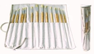 BRISTLE BRUSH SET 18 PC ROUNDSAND FLATS