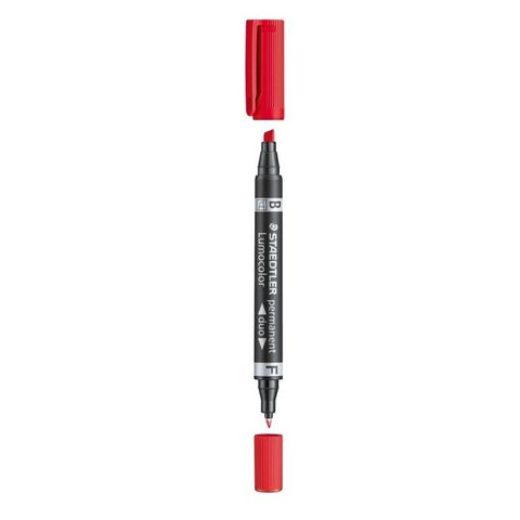 LUMOCOLOR DUO 348 B PERMANENT MARKER B/C RED