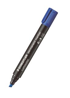 LUMOCOLOR PERMANENT MARKER 350 CHISEL TIP BLUE