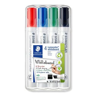 LUMOCOLOR WHITEBOARD MARKER 351 B CHISEL TIP SET 4