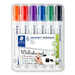 LUMOCOLOR WHITEBOARD MARKER 351 B CHISEL TIP SET 6