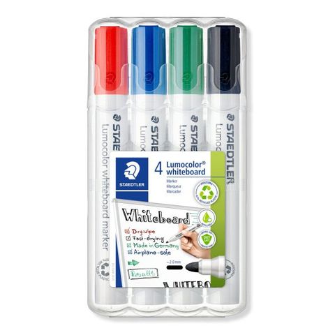 LUMOCOLOR WHITEBOARD MARKER 351 BULLET TIP SET 4