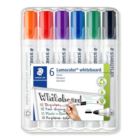 LUMOCOLOR WHITEBOARD MARKER 351 BULLET TIP SET 6