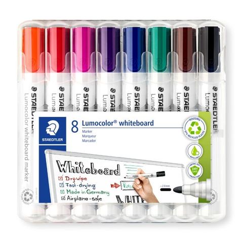 LUMOCOLOR WHITEBOARD MARKER 351 BULLET TIP SET 8