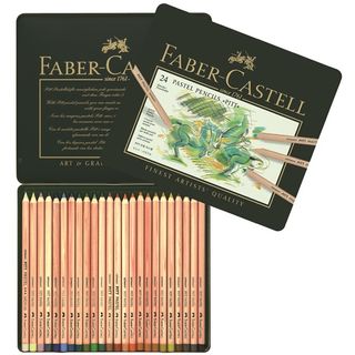 FABER PITT ARTIST PASTEL PENCIL TIN SET 24