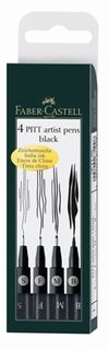 FABER PITT ARTIST PEN SET 4 BLACK (S,F,M,B)