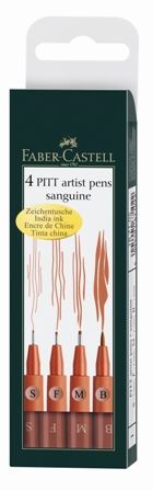FABER PITT ARTIST PEN SET 4 SANGUINE (S,F,M,B)