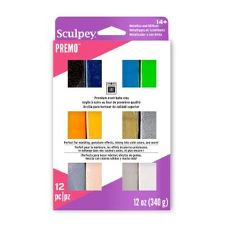 PREMO SCULPEY PACK METALLIC & GLITTERS 12X28G