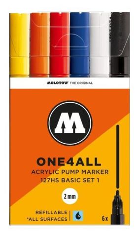 MOLOTOW ONE4ALL 2MM 127HS SET 6 BASIC #1